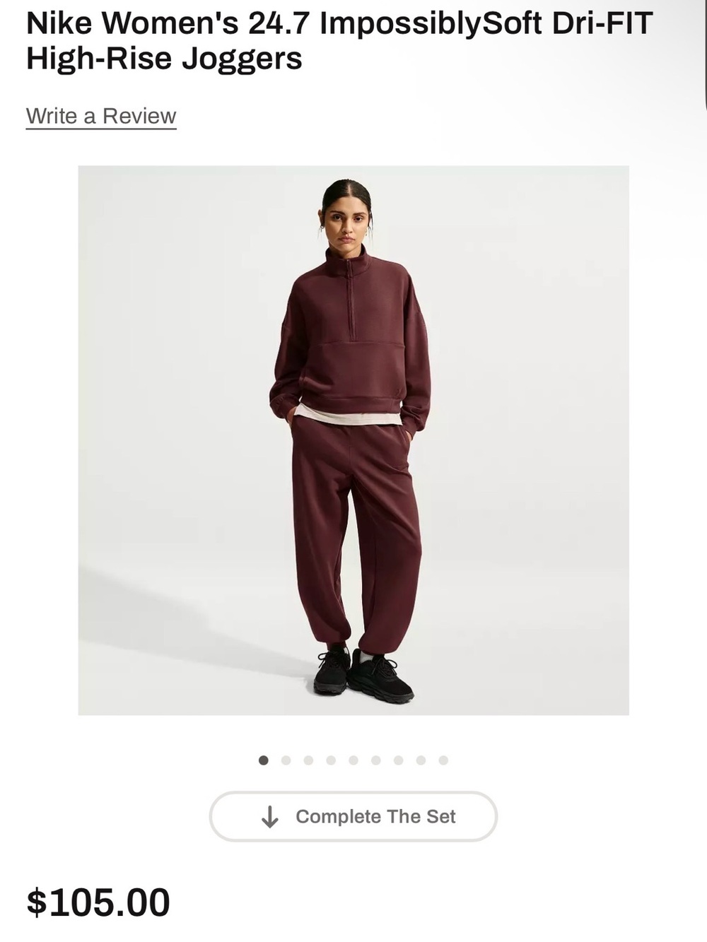 Nike 24.7 Dri-Fit ImpossiblySoft Joggers. Burgundy- Dark Red.  Women’s XL.  NWT